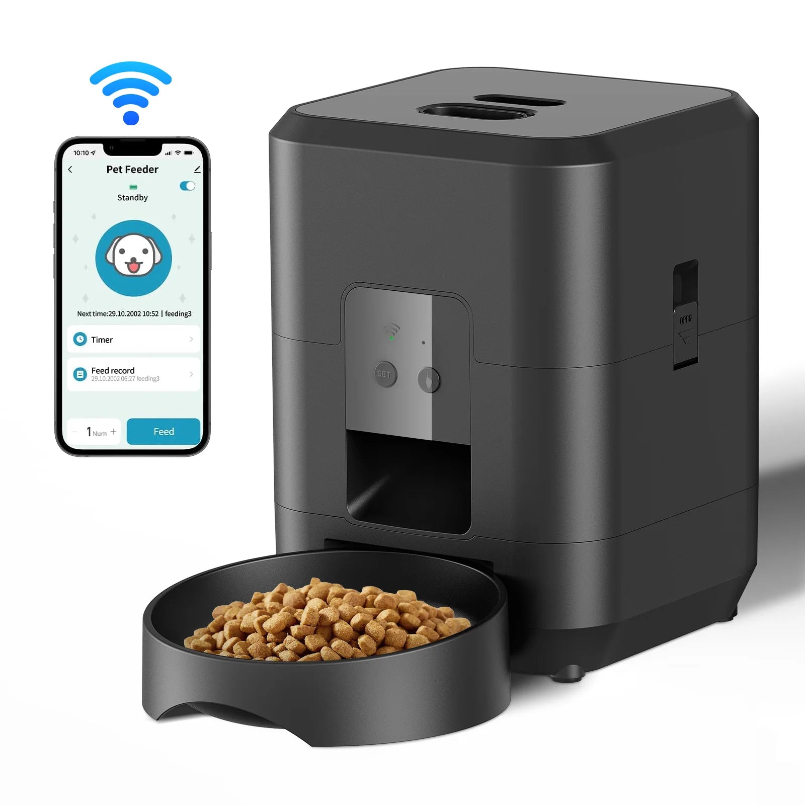Smart Automatic Pet Feeder with Timed Slow Feeding Bowl