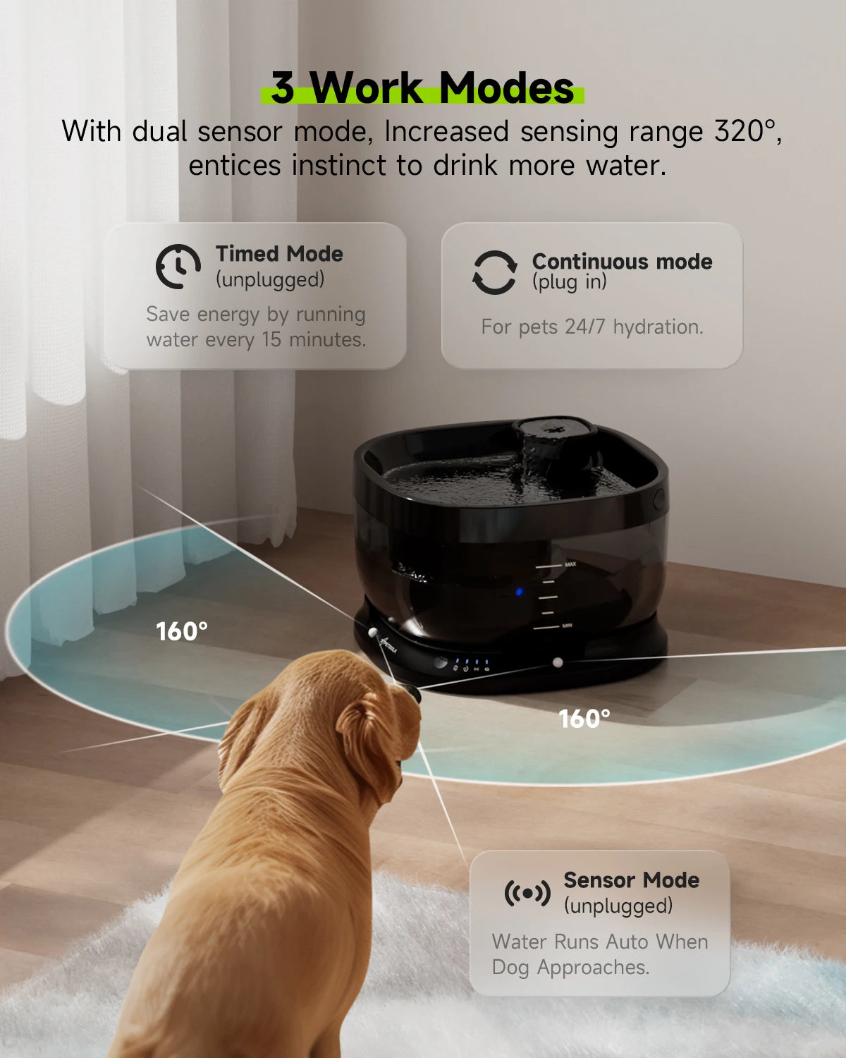 APETDOLA 7L Wireless Pet Water Fountain with Auto Sensor