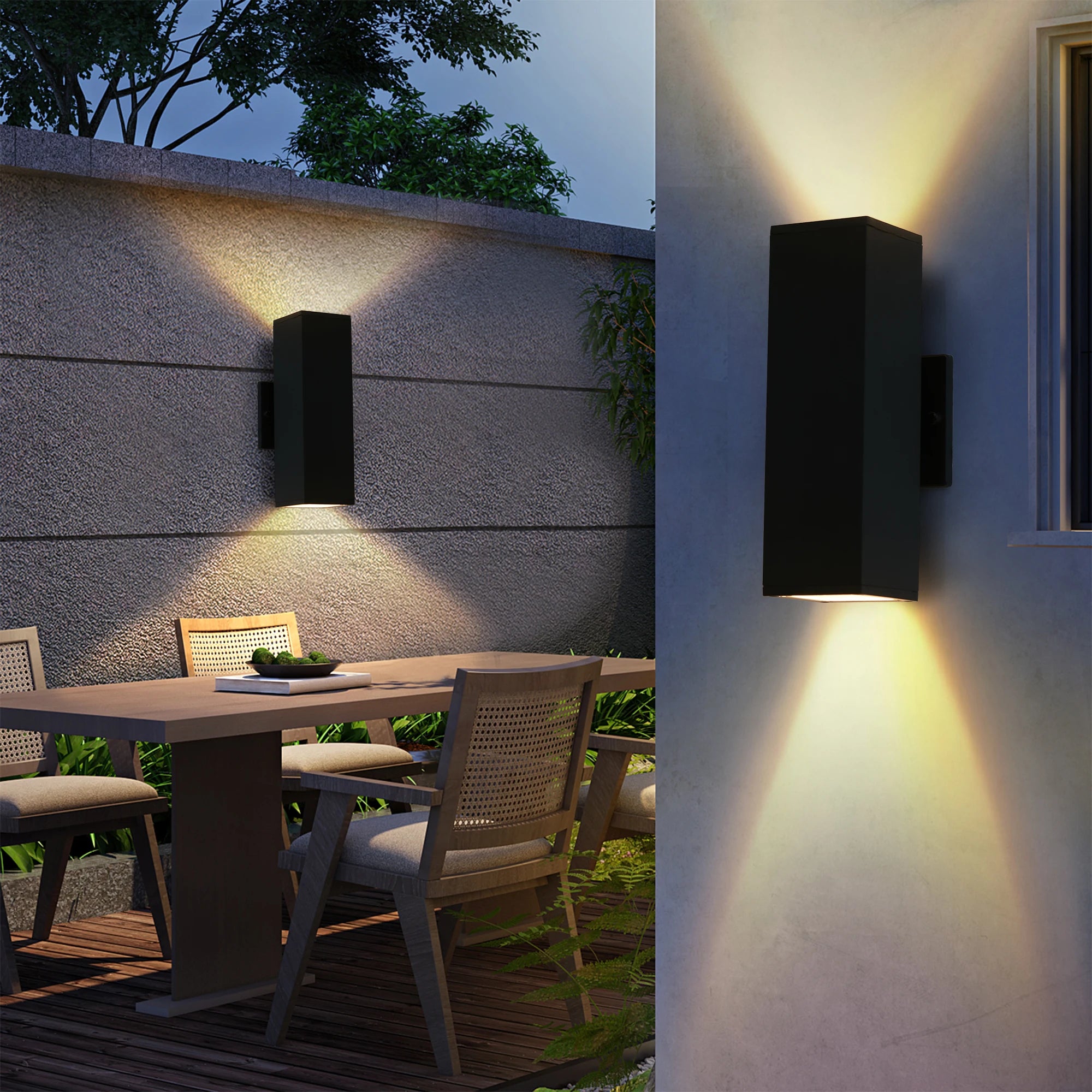 2-Pack Outdoor Up & Down Wall Sconce Lights