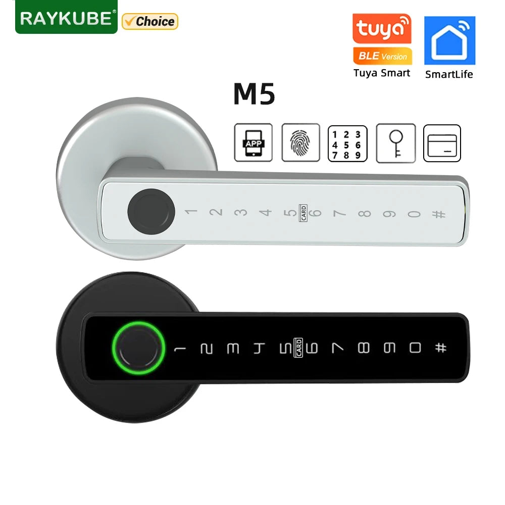 RAYKUBE M5 Smart Fingerprint Door Lock – Tuya APP Compatible