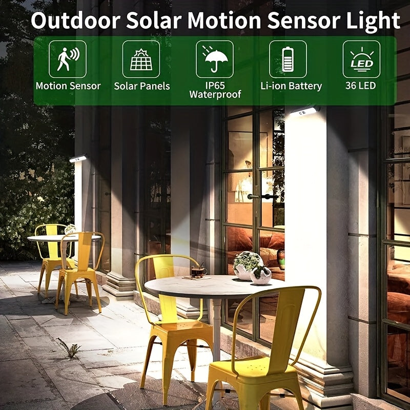 Outdoor Solar Motion Sensor Light – 36 LED, 10,000LM, Wall & Clip Mount