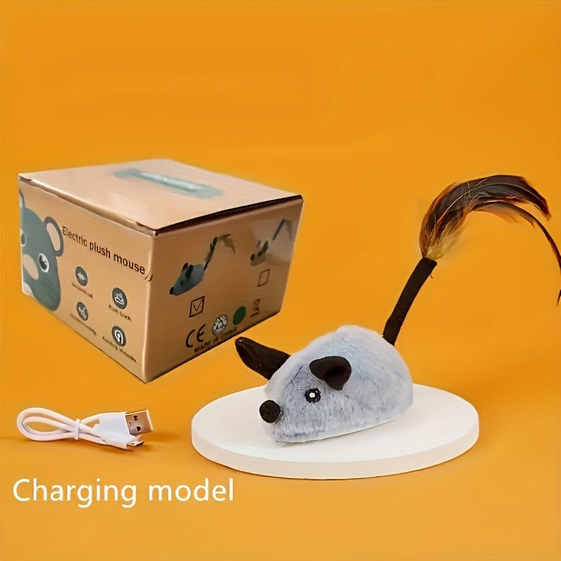 USB Interactive Cat Toy – Electric Mouse with Lights & Sound