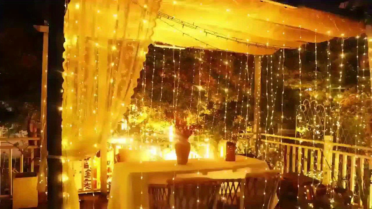 300 LED Solar Curtain Lights – Waterfall Fairy Lights with Remote & USB Rechargeable
