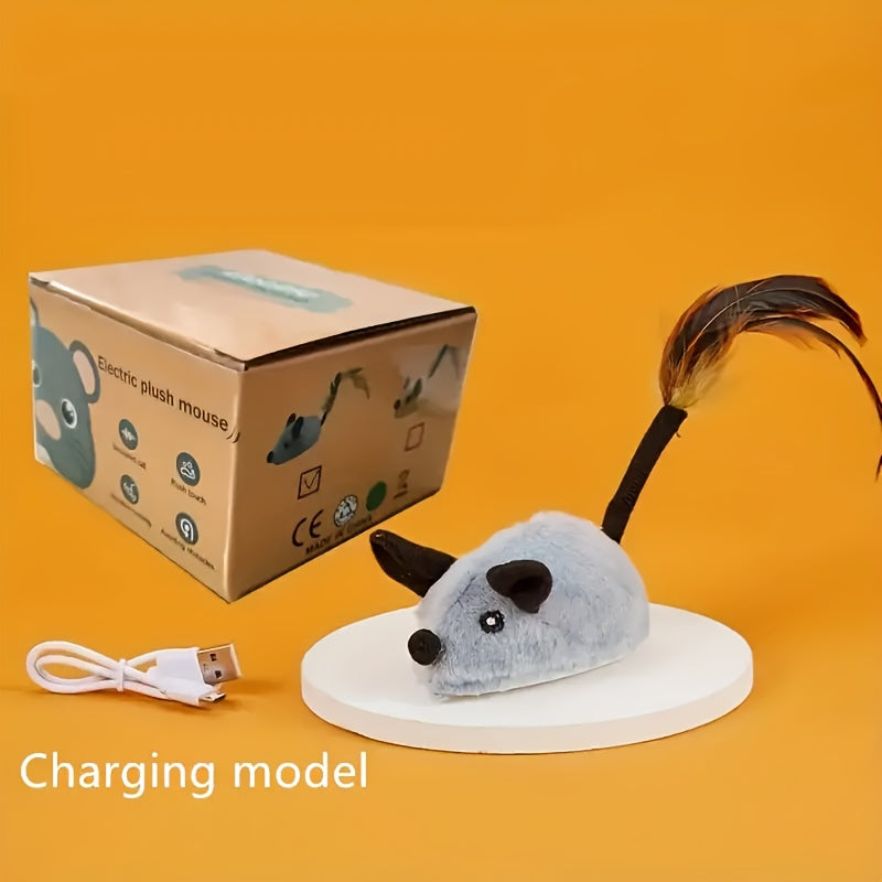USB Interactive Cat Toy – Electric Mouse with Lights & Sound